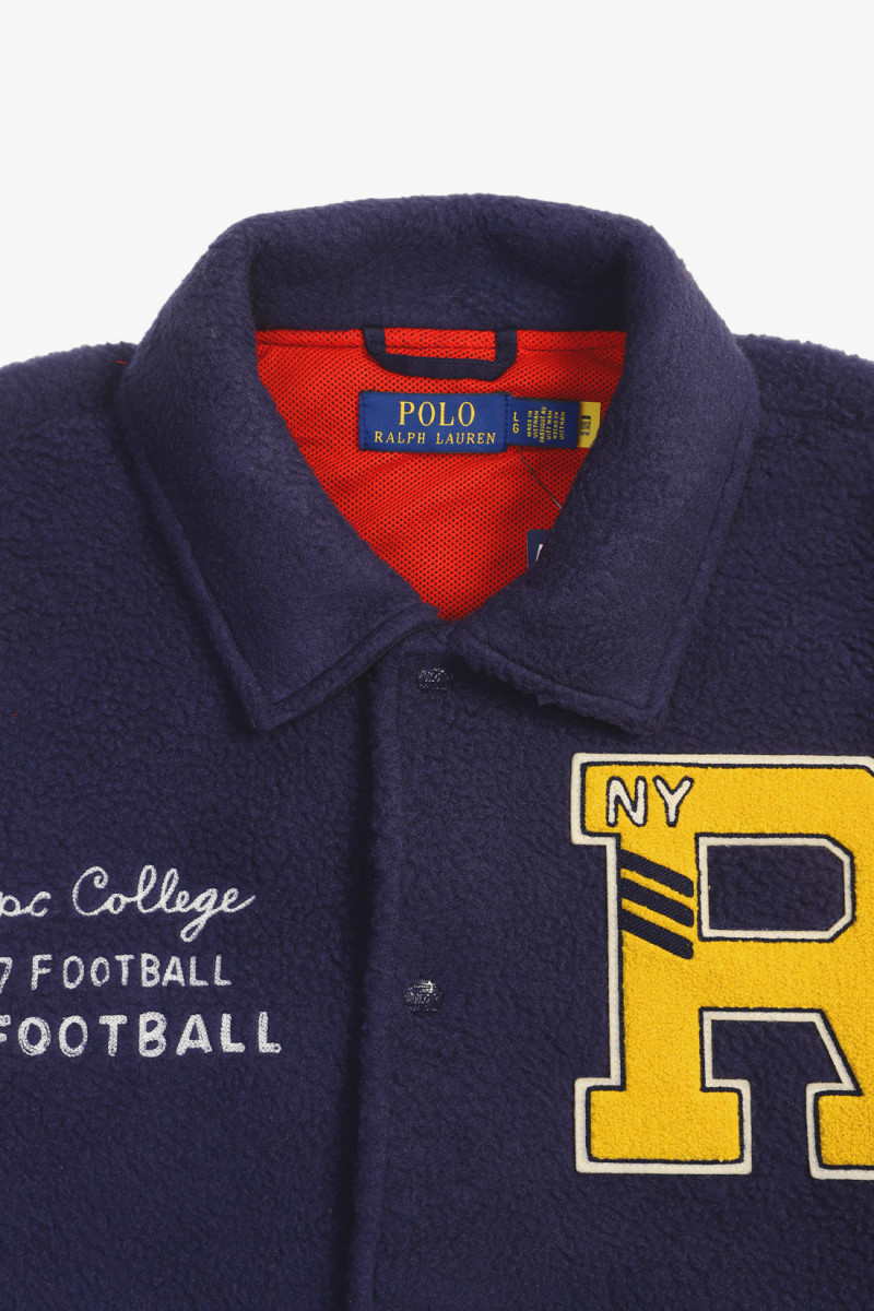 Pile fleece letterman jacket Cruise navy