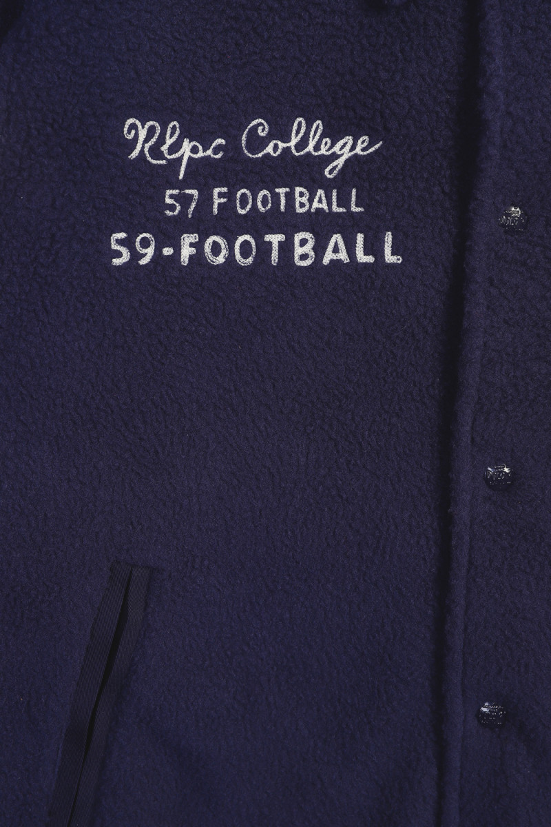 Pile fleece letterman jacket Cruise navy