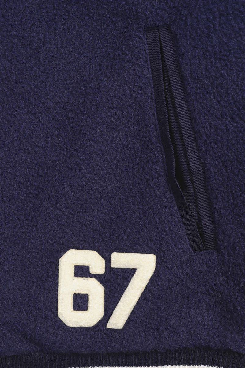 Pile fleece letterman jacket Cruise navy