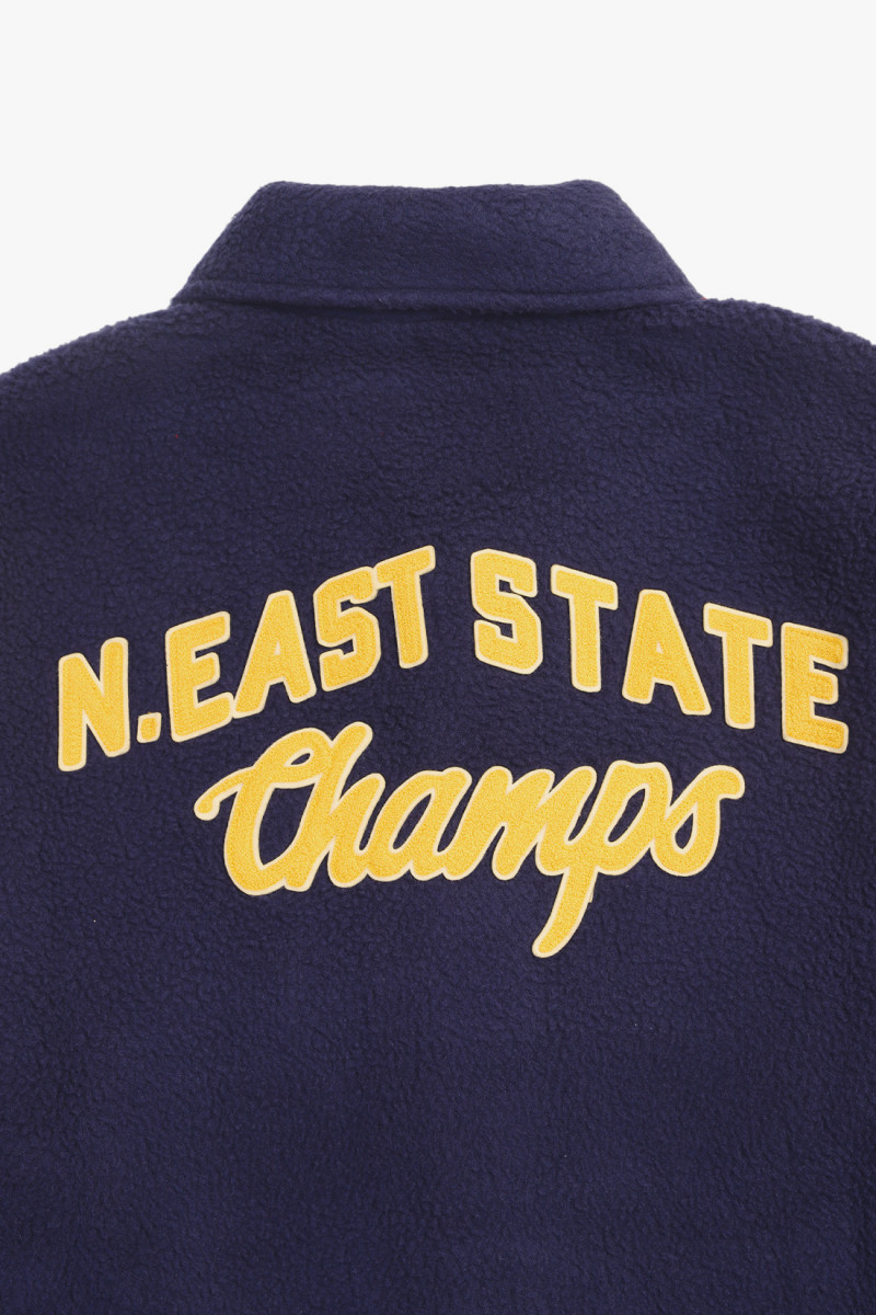 Pile fleece letterman jacket Cruise navy