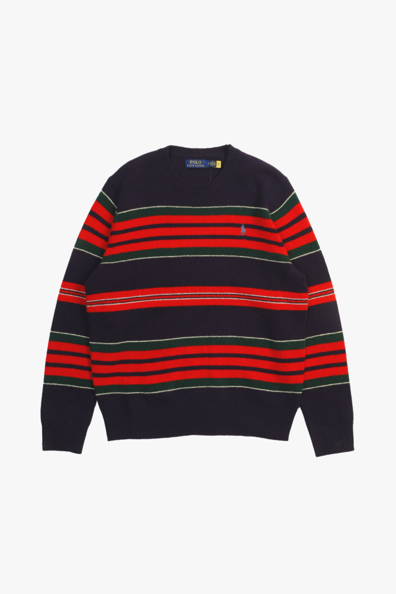 Striped wool-cashmere sweat Navy combo