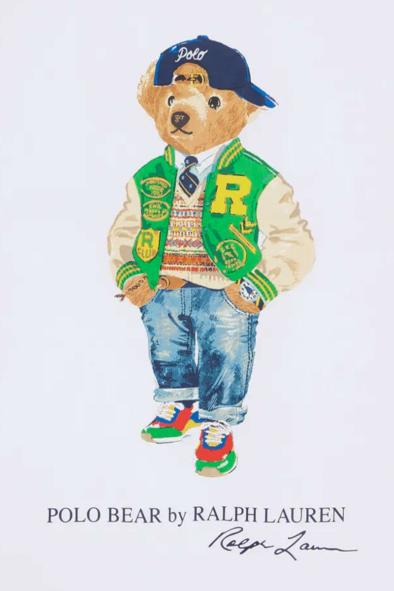 Classic fit polo bear tee White