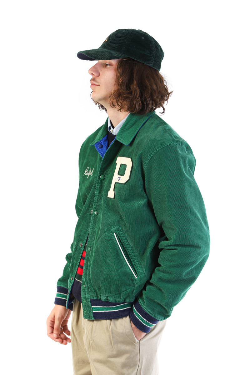 Reversible letterman jacket Green/blue