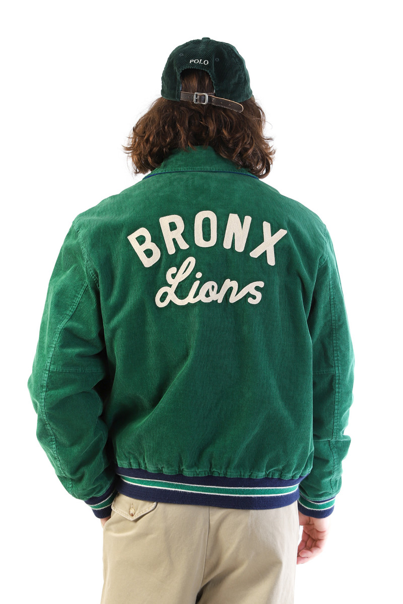 Reversible letterman jacket Green/blue