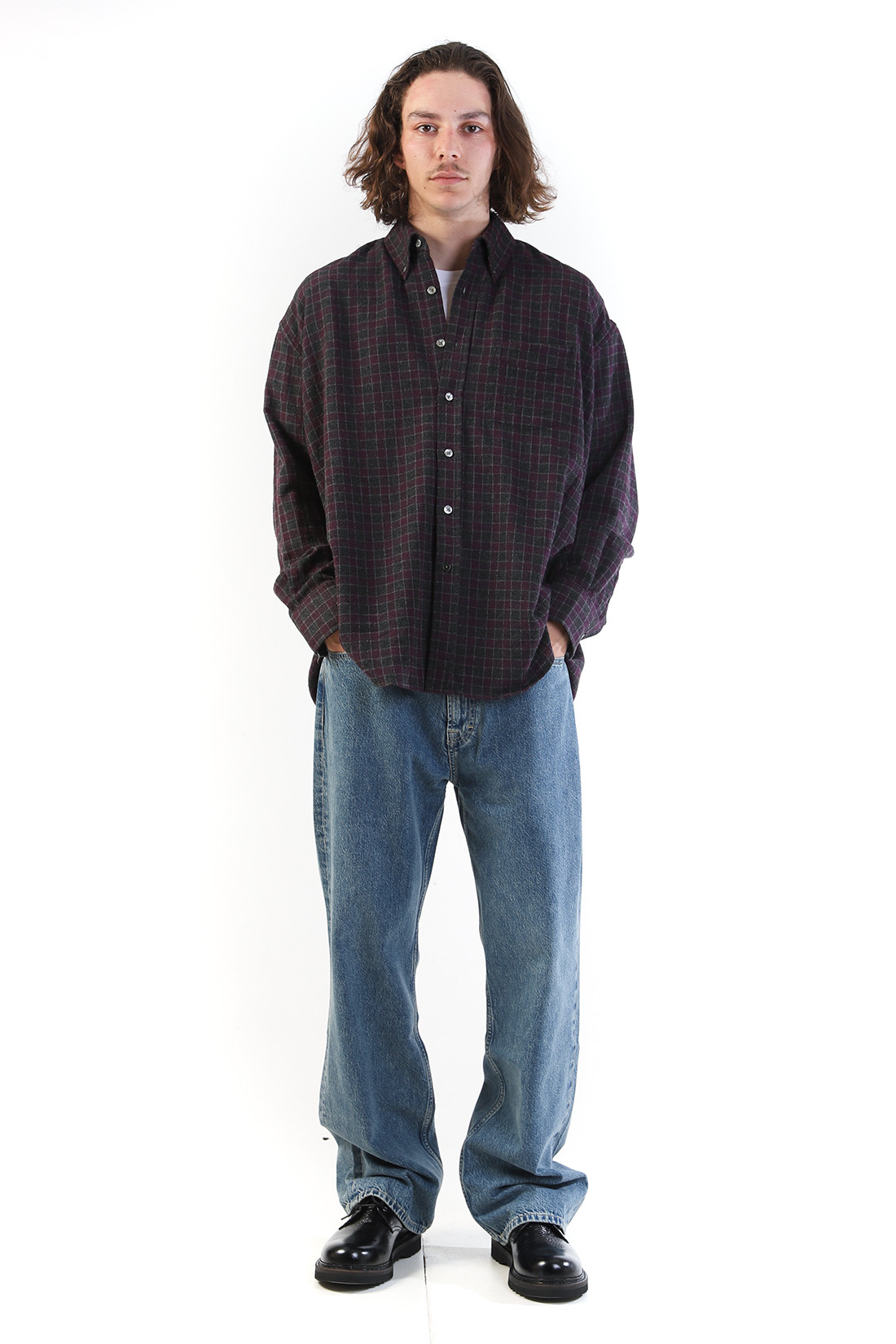 Borrowed bd shirt Sophomore rural wool