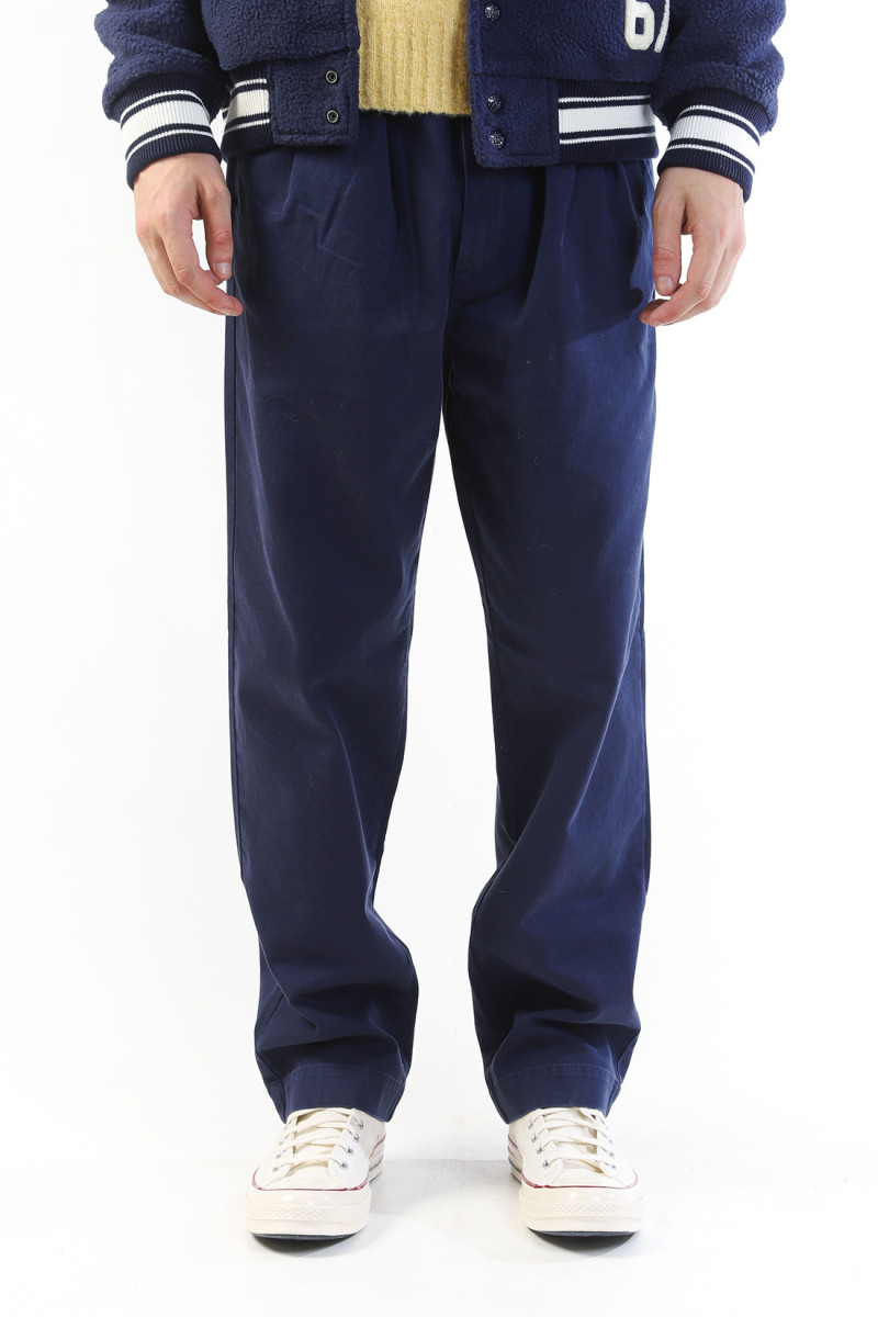 Whitman pleated chino rlxd fit Navy