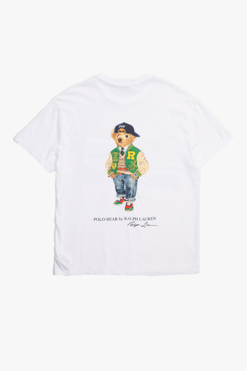 Classic fit polo bear tee White