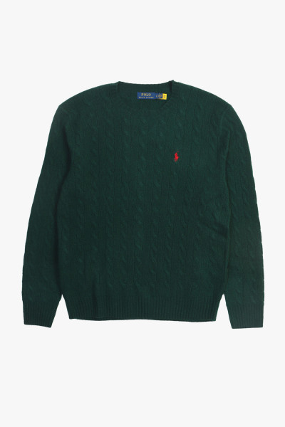 Polo ralph lauren Cable-knit wool-cashmere sweat Moss agate - ...