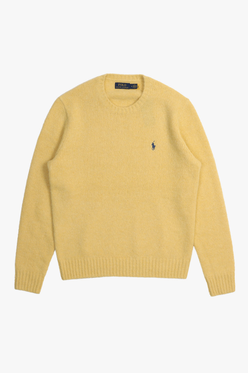 Textured crewneck sweater Shetland yellow