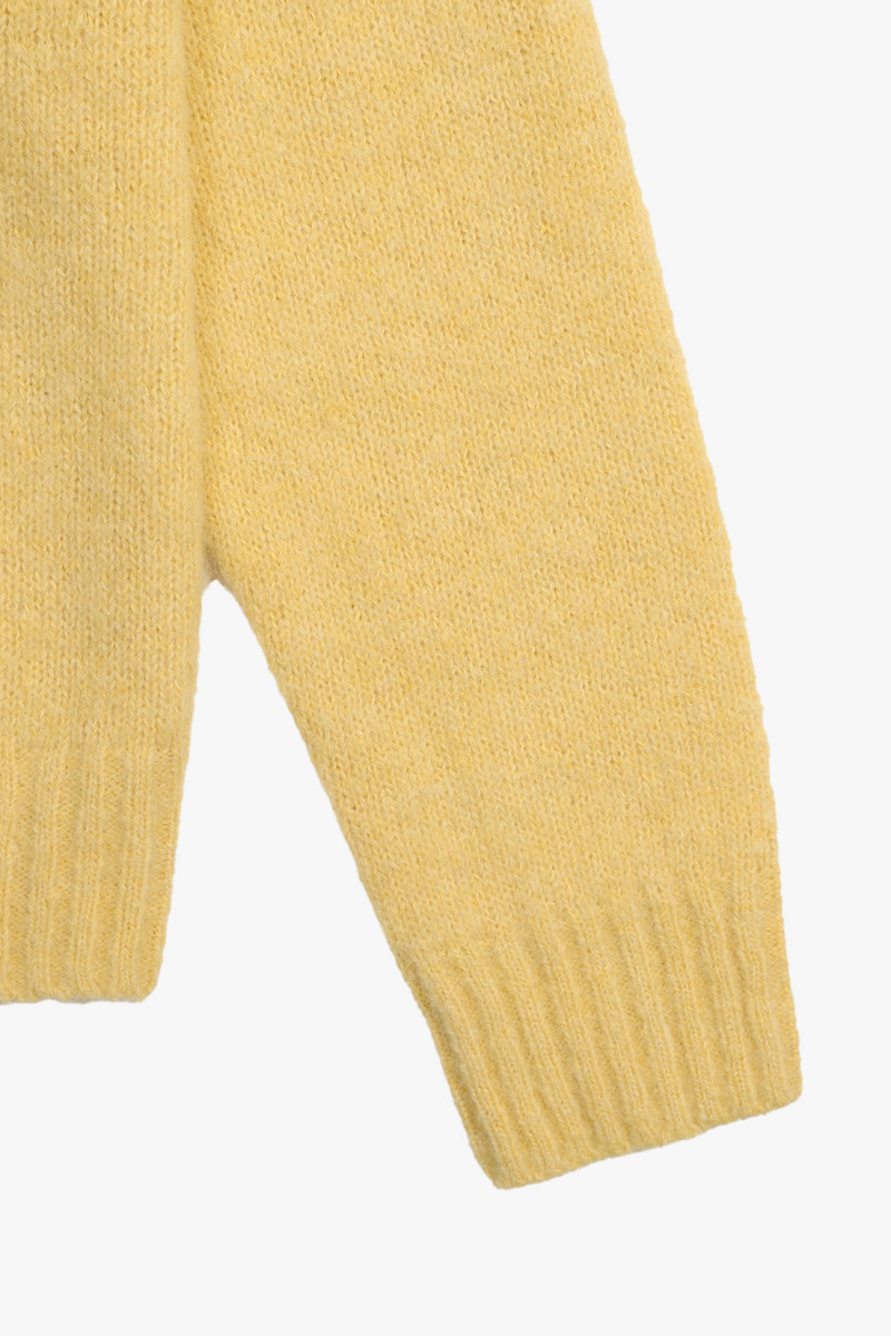 Textured crewneck sweater Shetland yellow