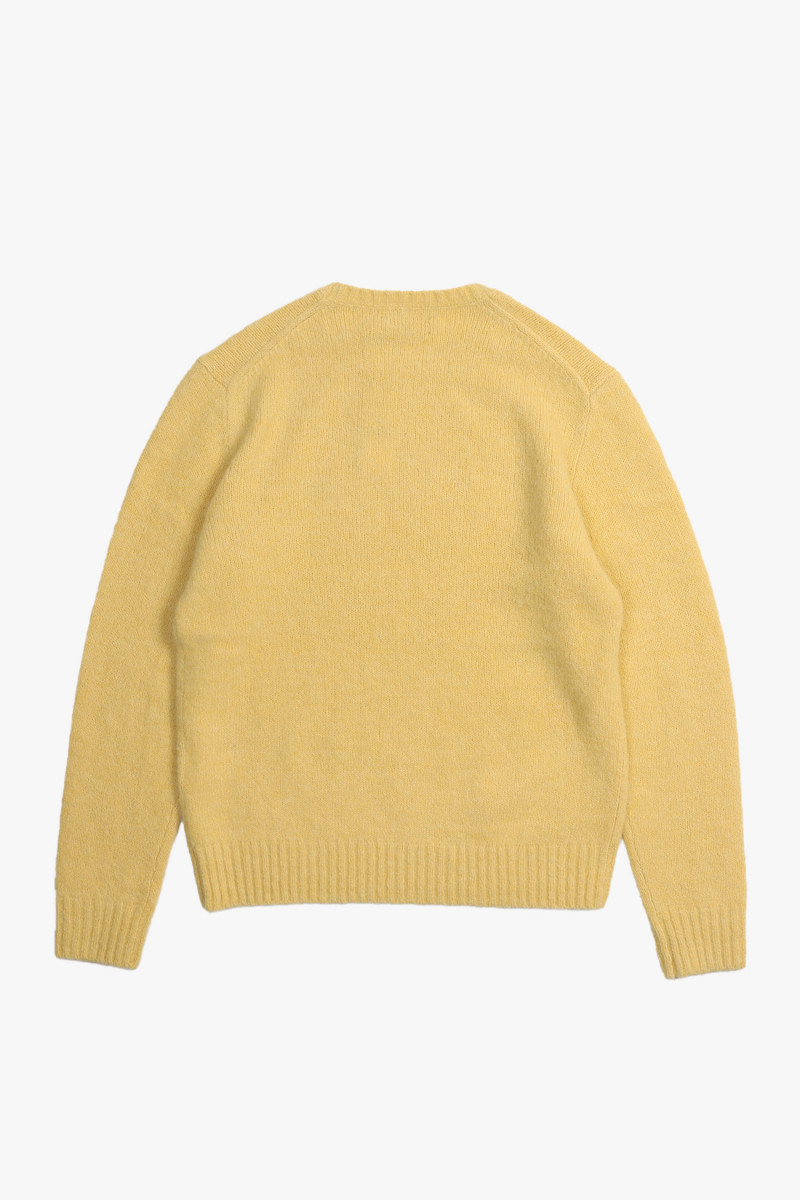 Textured crewneck sweater Shetland yellow