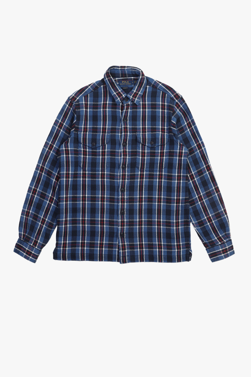 Classic fit flannel workshirt Plaid blue/multi