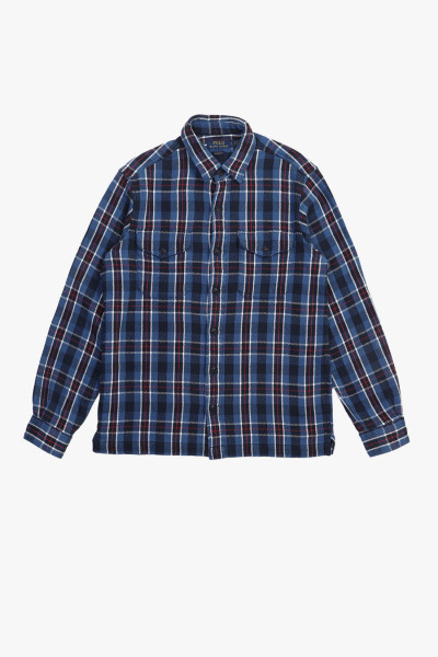 Polo ralph lauren Classic fit flannel workshirt Plaid blue/multi - ...