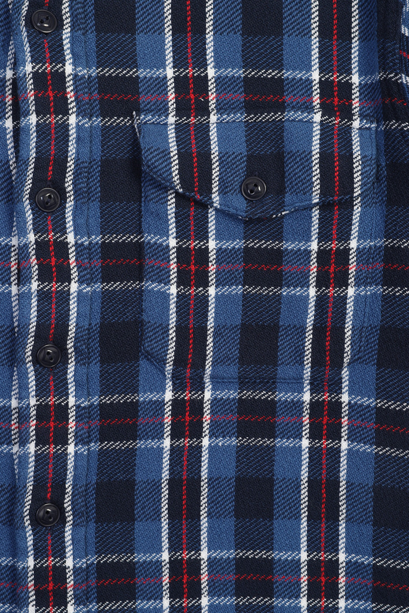 Classic fit flannel workshirt Plaid blue/multi