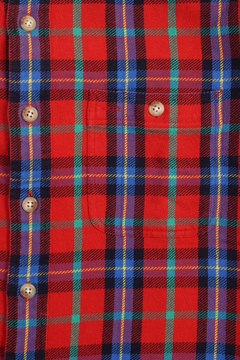 Classic fit flannel workshirt Plaid red/multi