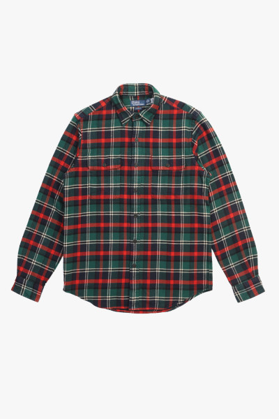 Polo ralph lauren Classic fit flannel workshirt Plaid green/multi - ...