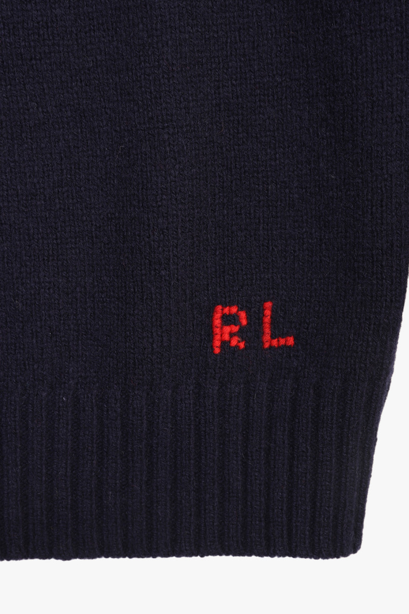 Polo bear wool-cashmere sweat Navy combo