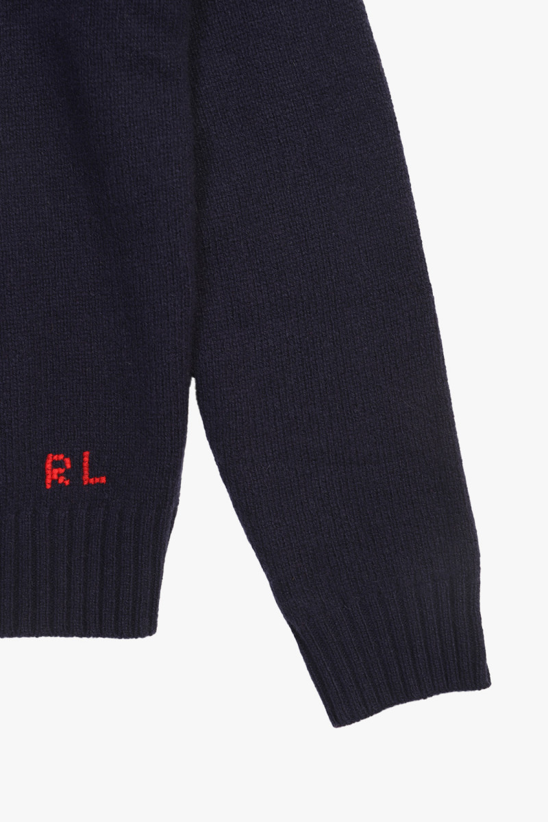 Polo bear wool-cashmere sweat Navy combo