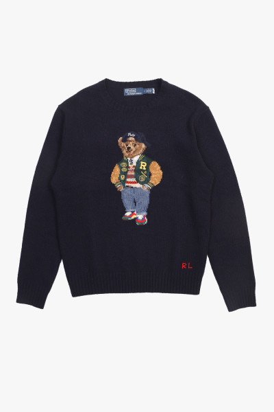 Polo ralph lauren Polo bear wool-cashmere sweat Navy combo - ...