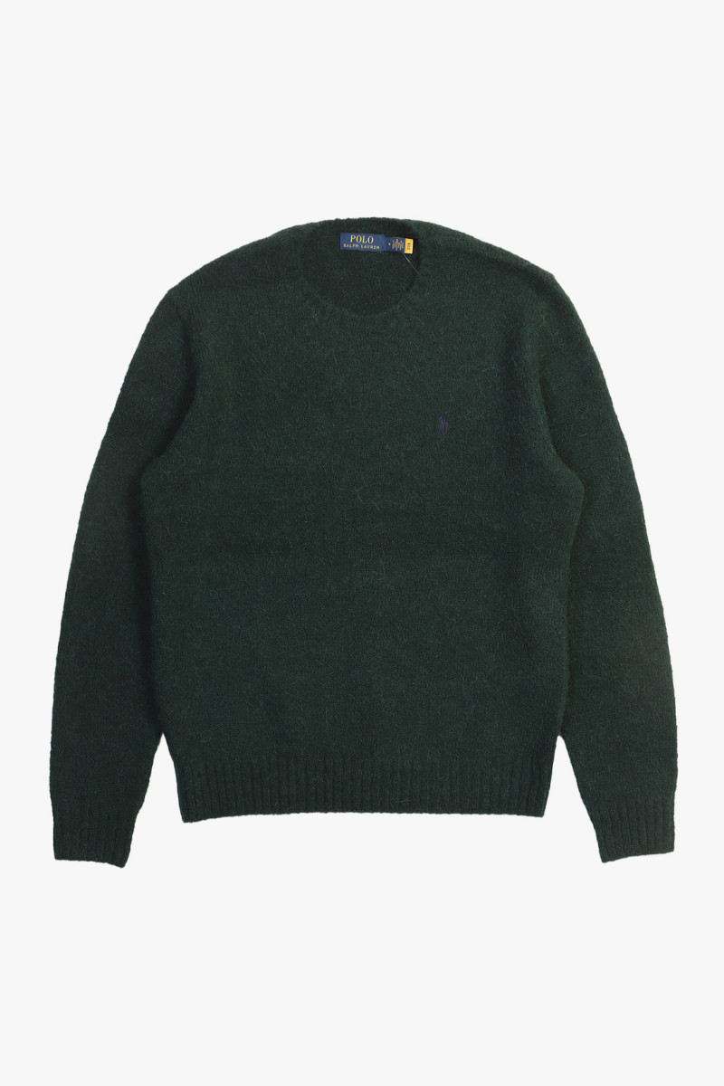 Textured crewneck sweater Moss agate