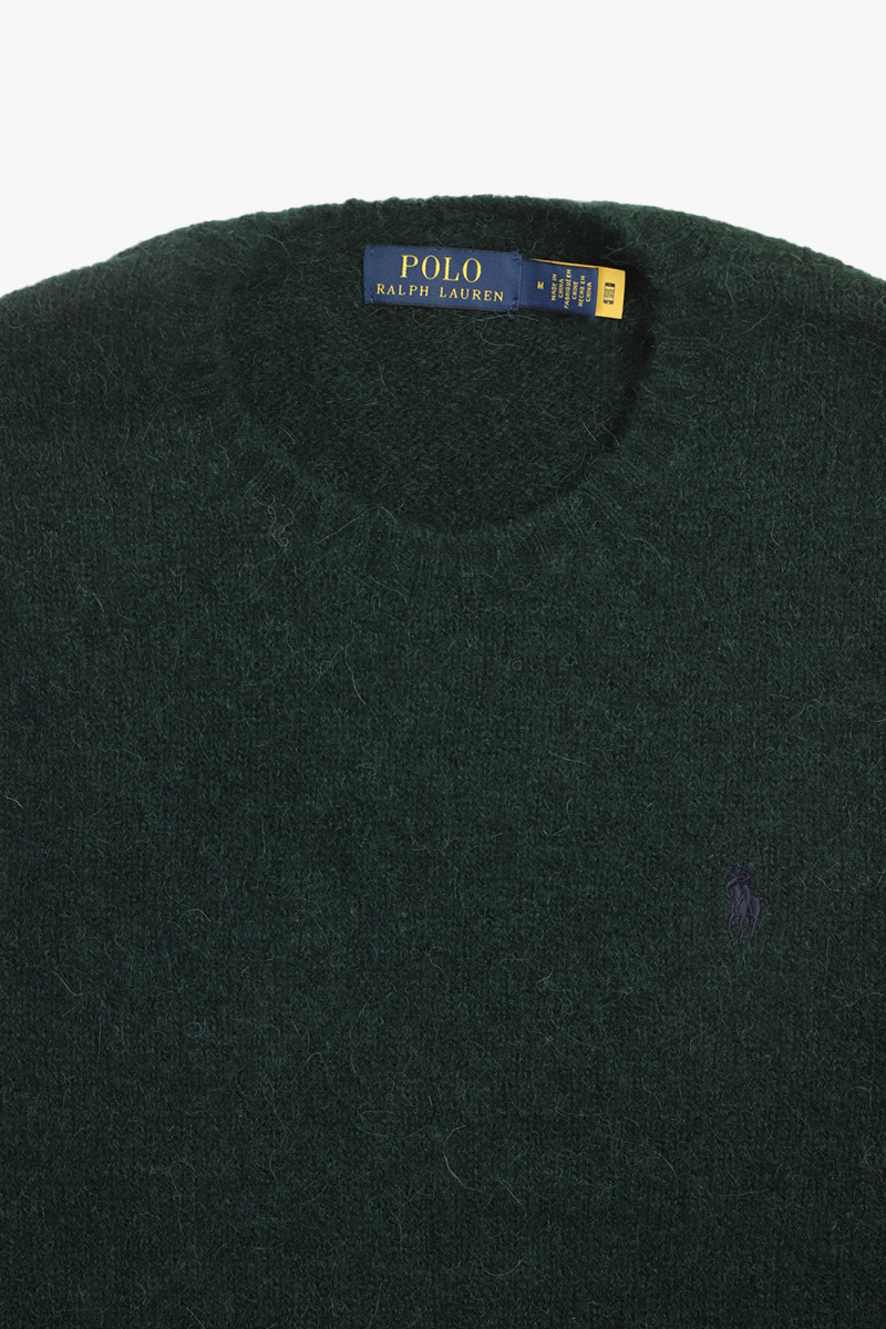 Textured crewneck sweater Moss agate