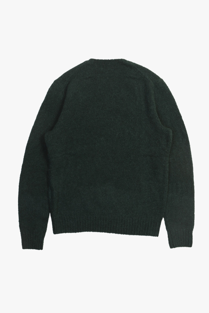 Textured crewneck sweater Moss agate