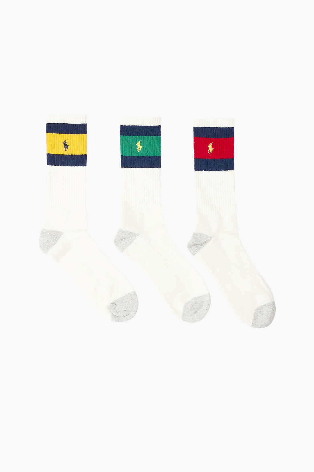 Striped cuff crew sock 3-pack Multi