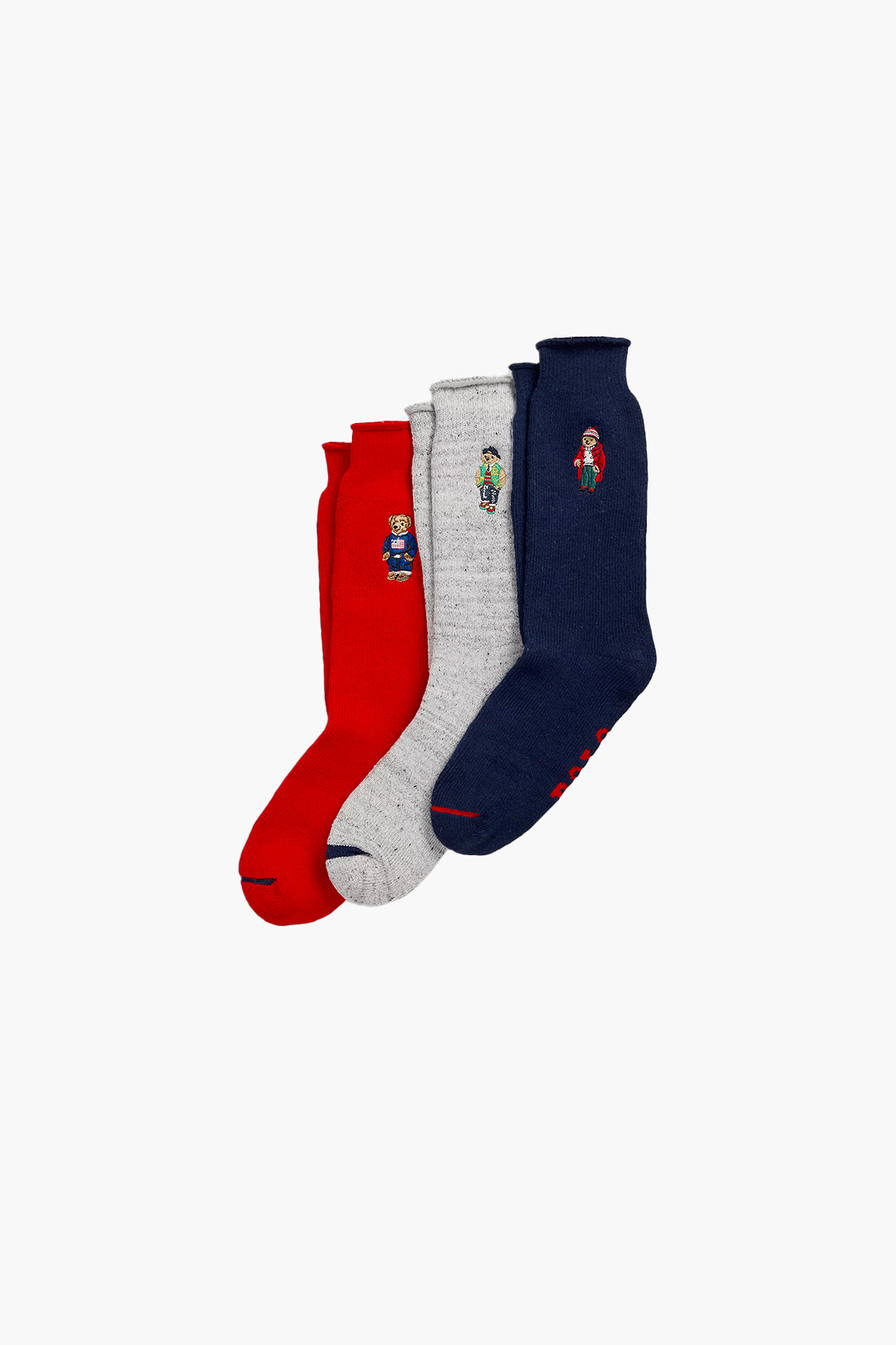 Polo bear roll top sock 3-pack Multi