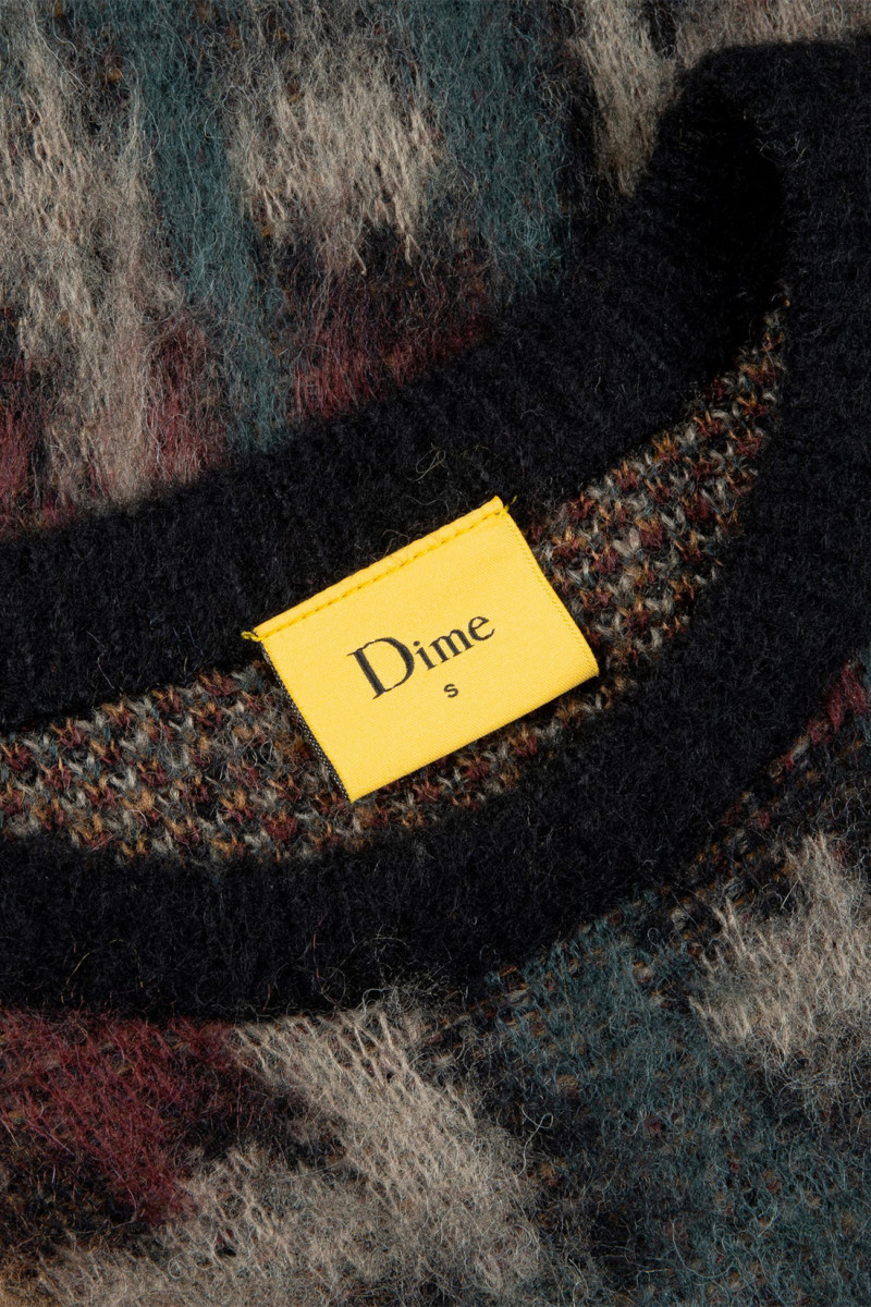 Plaid mohair knit Black