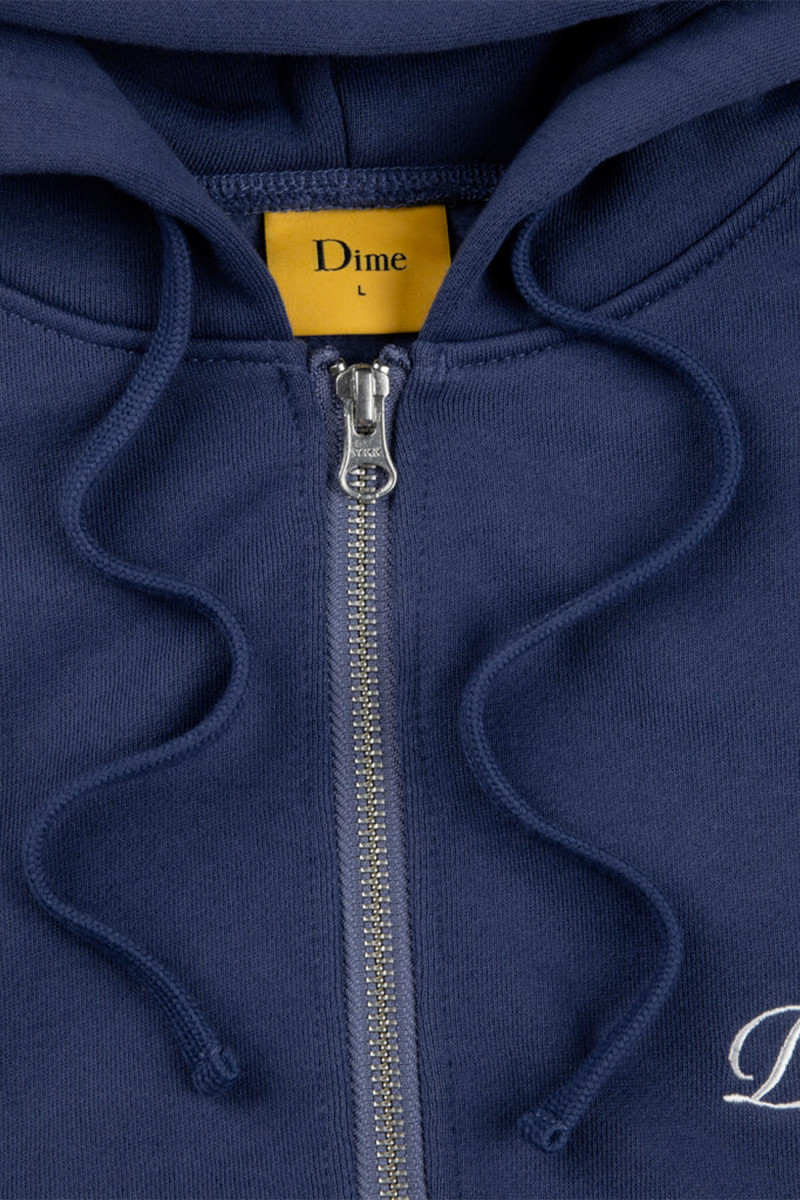 Cursive zip hoodie Night blue