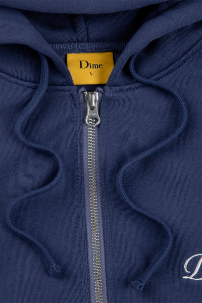 Dime Cursive zip hoodie Night blue - GRADUATE STORE