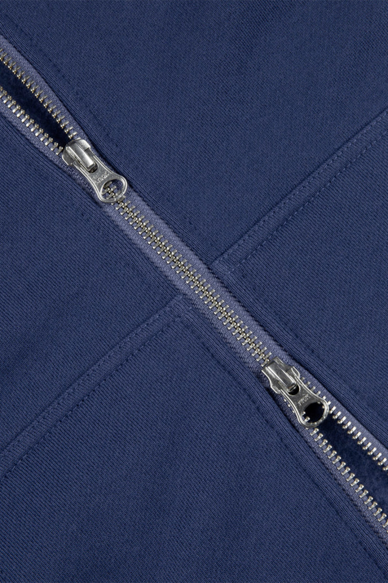 Cursive zip hoodie Night blue