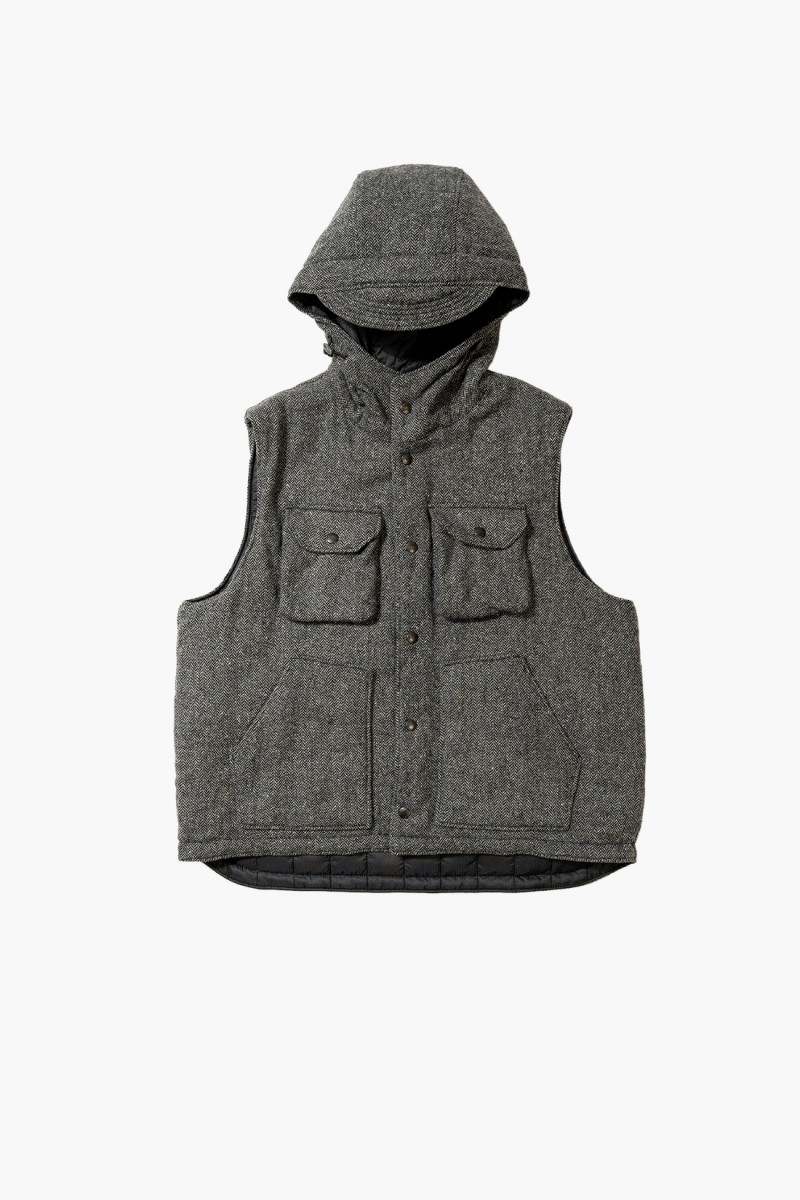 Field vest wool herringbone Grey