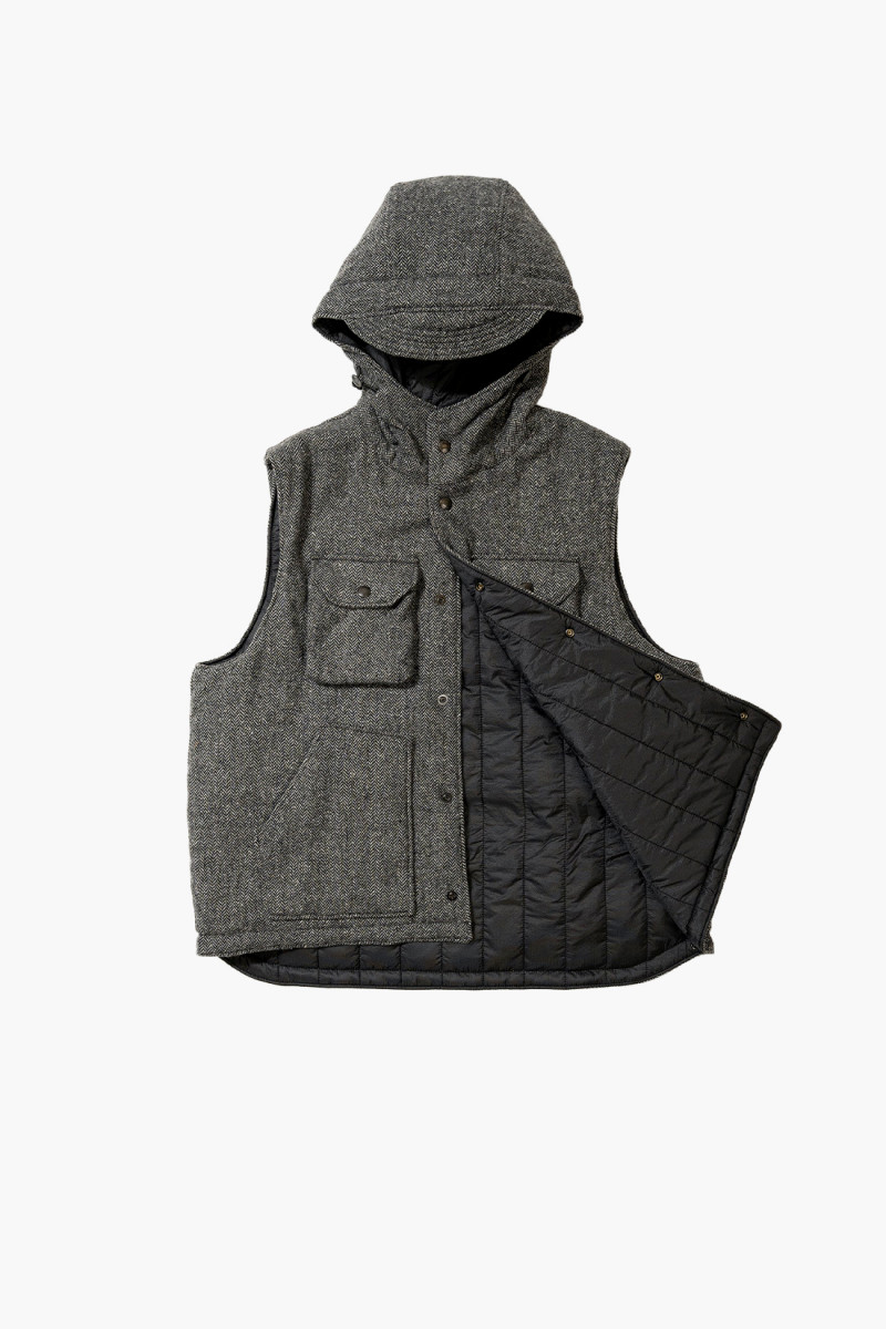 Field vest wool herringbone Grey