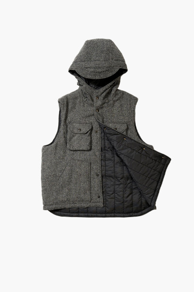 Engineered garments Field vest wool herringbone Grey - GRADUATE ...