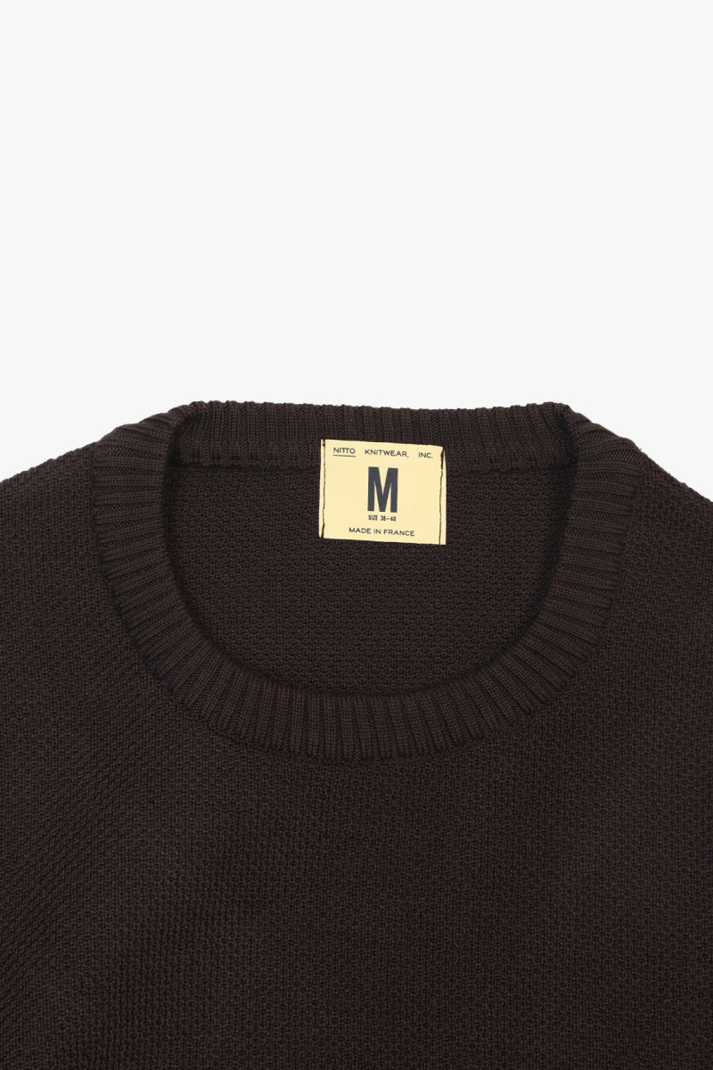 Pull youri col rond Marron