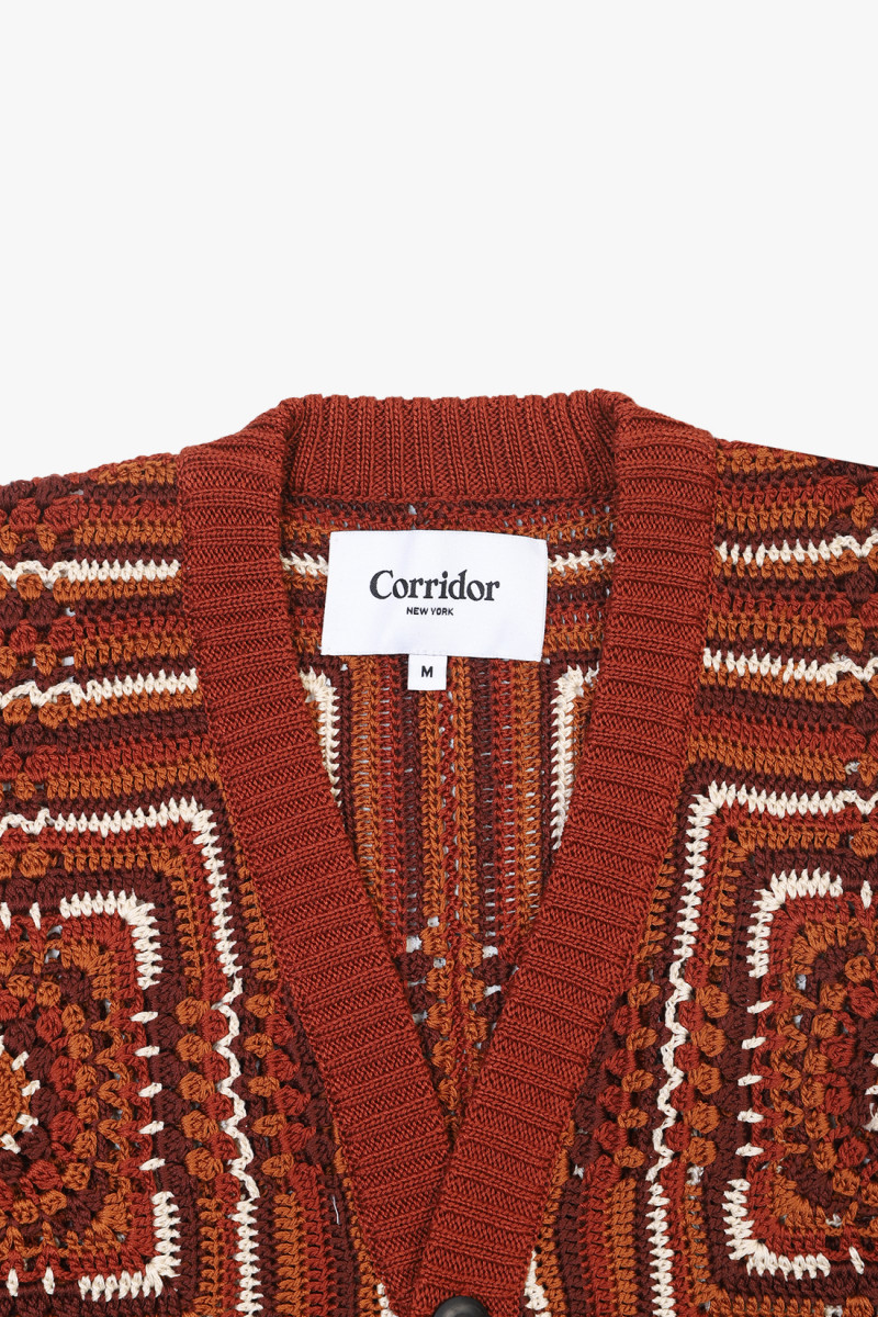 Siena crochet cardigan Brown