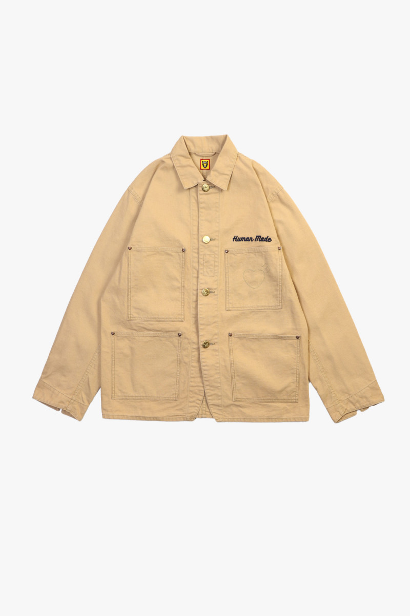 Washed duck coverall jacket Beige