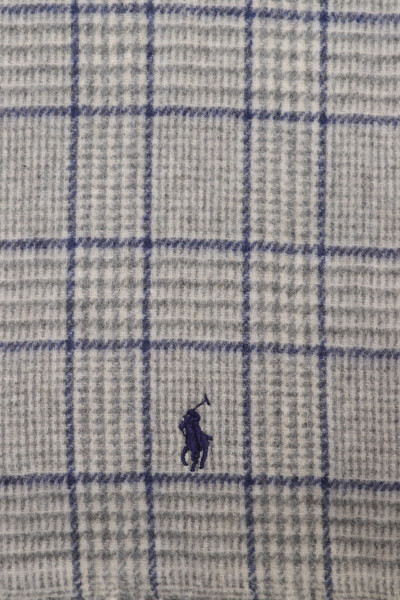 Polo ralph lauren Reversible wool-blend scarf Plaid grey multi - ...