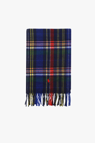 Plaid fringe wool scarf...