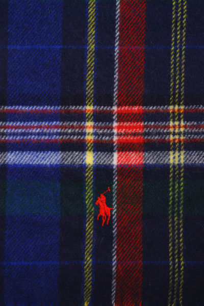 Polo ralph lauren Plaid fringe wool scarf Royal multi - GRADUATE ...