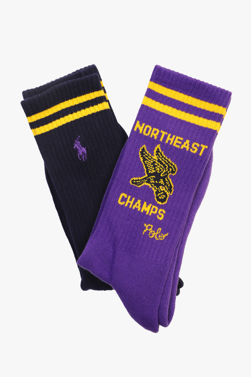 Graphic cotton sock 2-pack Purple