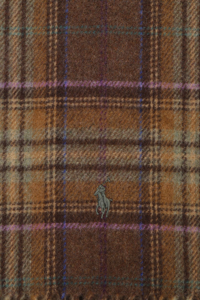 Polo ralph lauren Reversible wool-blend scarf Plaid olive multi - ...