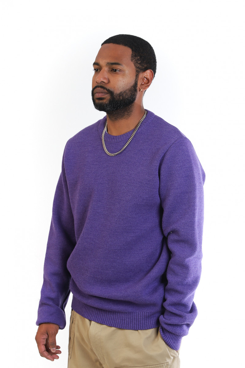 Pull youri col rond Violet