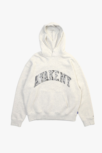 Awake ny Snake skin applique hoodie Heather grey - GRADUATE STORE