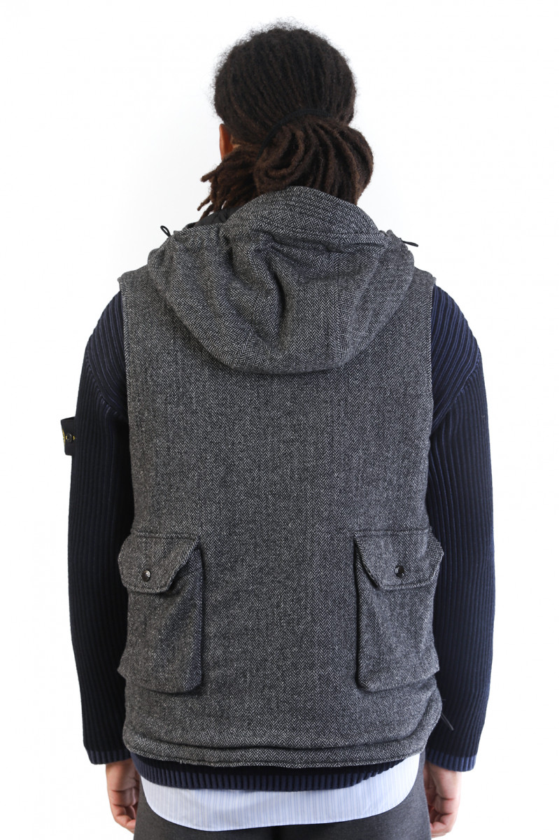 Field vest wool herringbone Grey