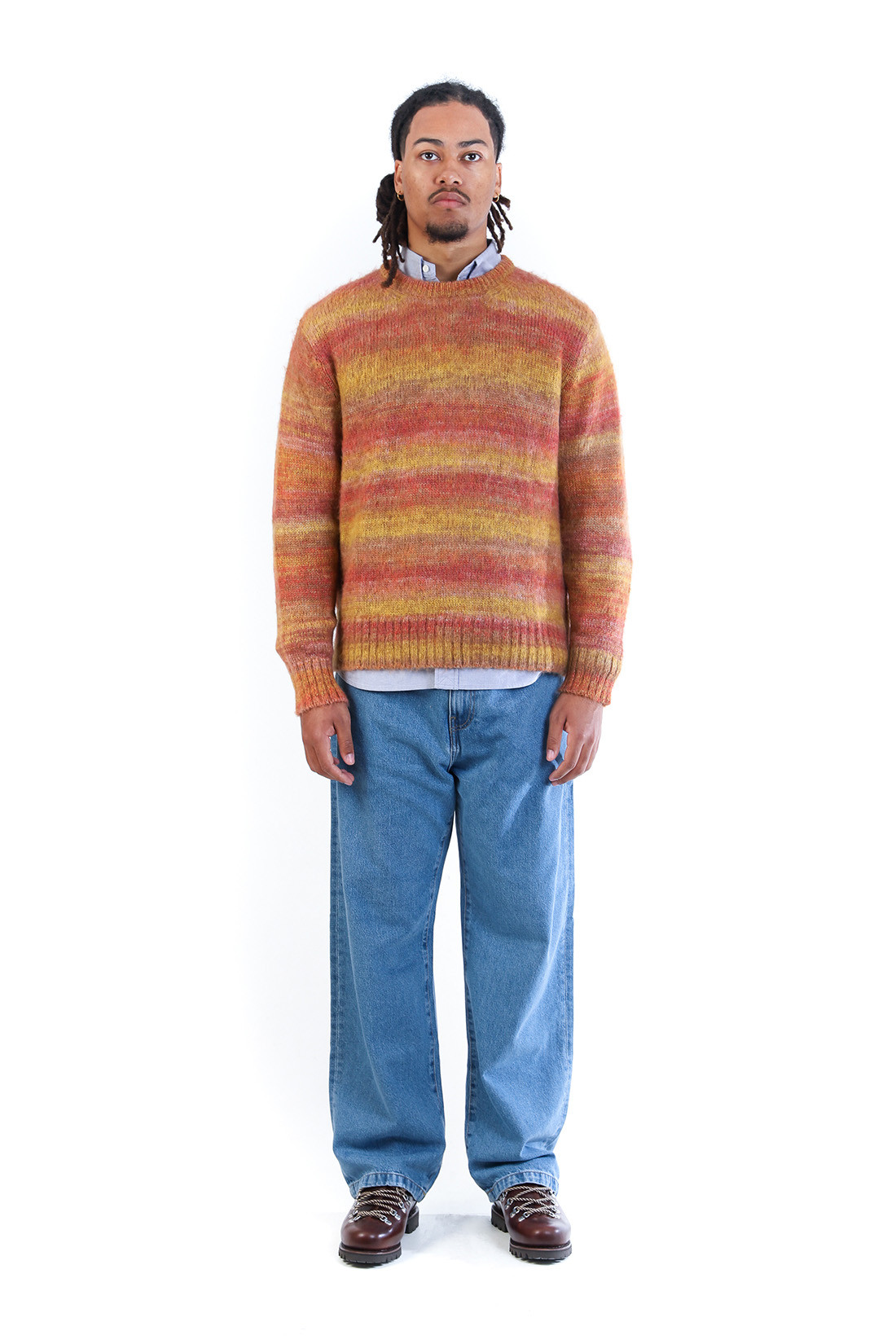 Space dye mohair crewneck Orange