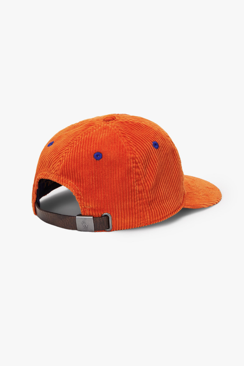 Ny patch corduroy ball cap Red orange