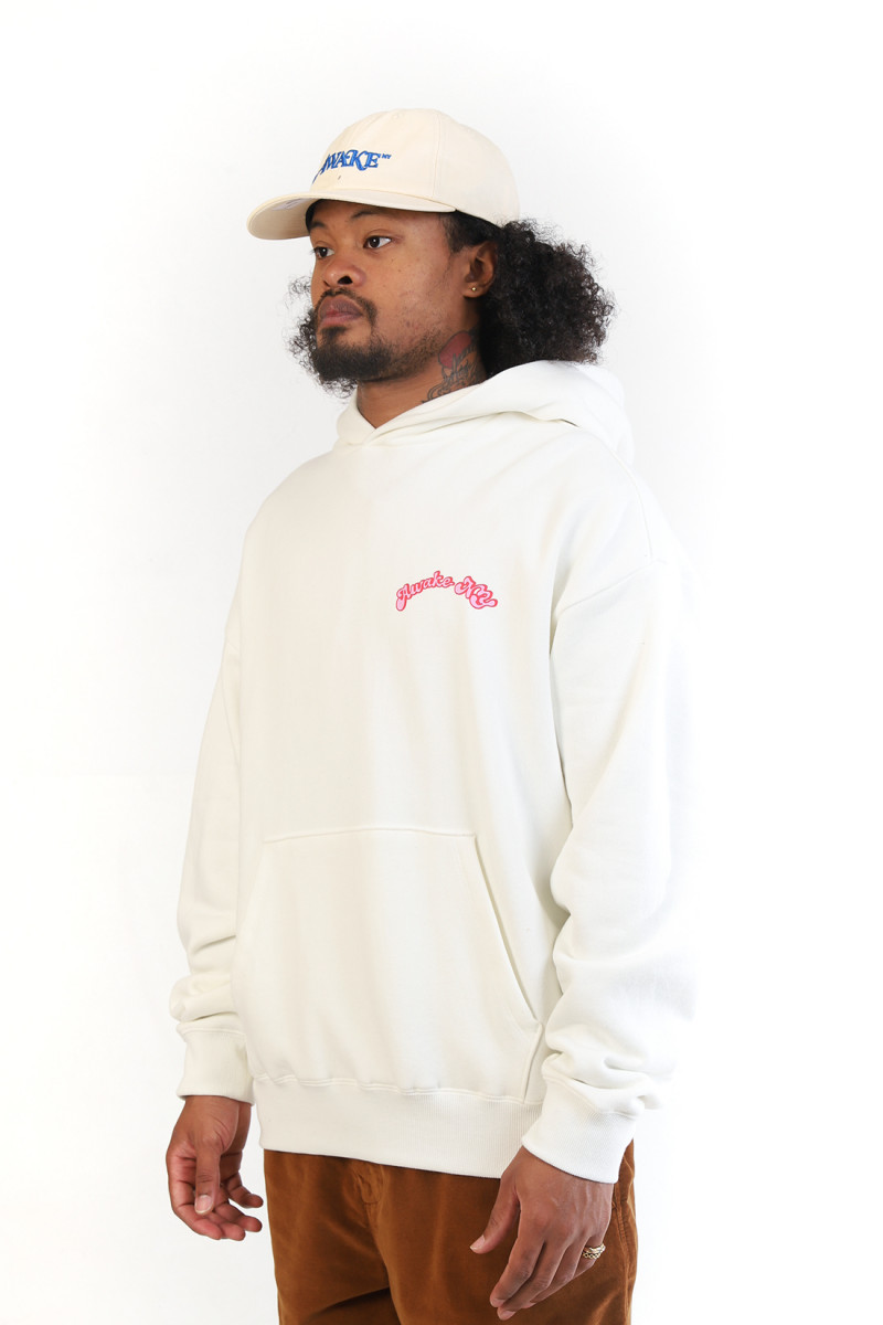 Twill logo hoodie Cream