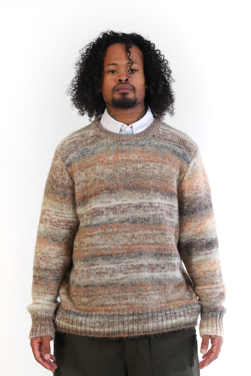 Space dye mohair crewneck Natural